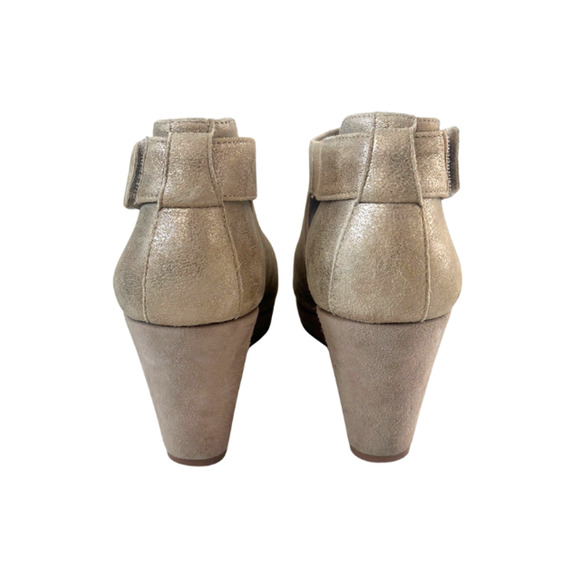 Johnston & Murphy Wedge Sandals Platform Leather Metallic Gold Women’s Size 7.5M - Picture 6 of 8